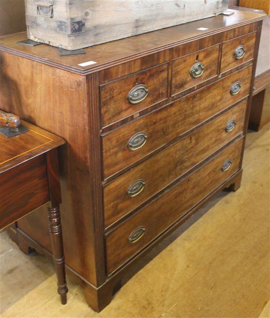 Regency mahogany chest of three short and three long drawers(-)